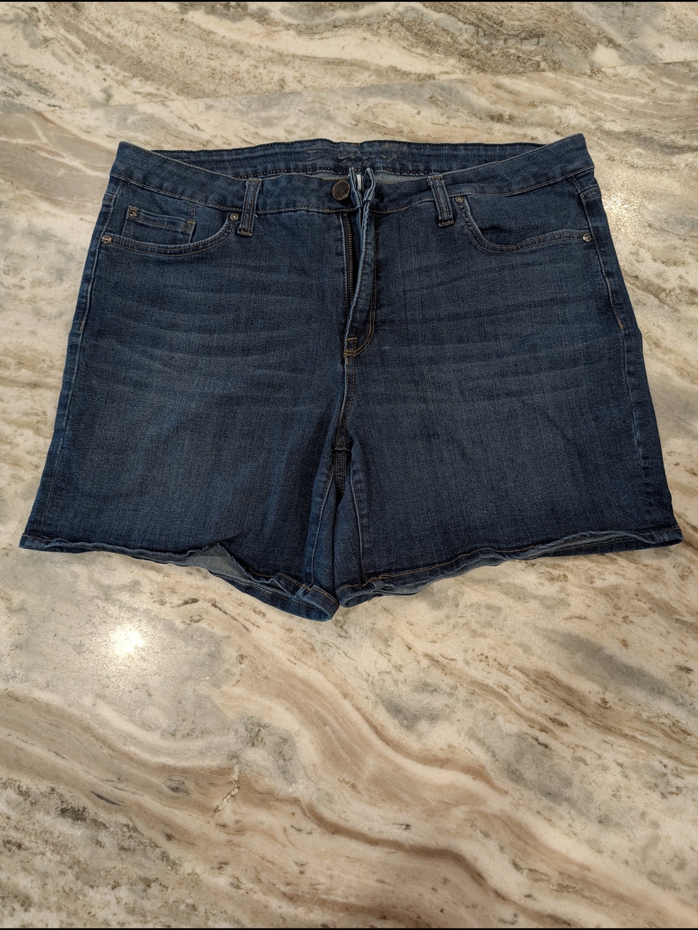 Seven7 Dark Blue Denim Jean Shorts
